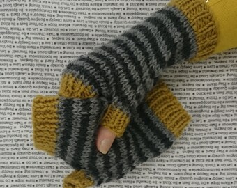 Funky Striped Fingerless Gloves