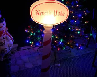 Christmas blow mold north pole vintage blow mold