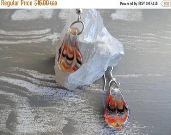 SALE Blown Glass Earrings Vintage Handmade