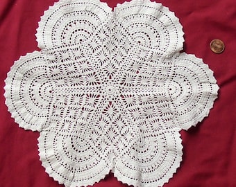 Pretty Vintage LACE CROCHET DOILY, collectible, assembledge, upcycle,