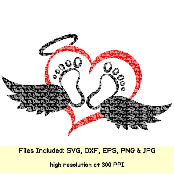 Download Baby angel wings svg Baby feet footprint Heart shower mom life svg files for Cricut Silhouette ...