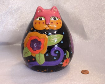 Vintage Multi Color Laurel Burch Cat Statue for Ganz Stamped Bella Casa by Ganz