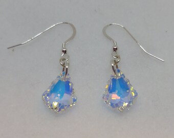 Sterling Silver Swarovski Baroque Crystal AB Earrings