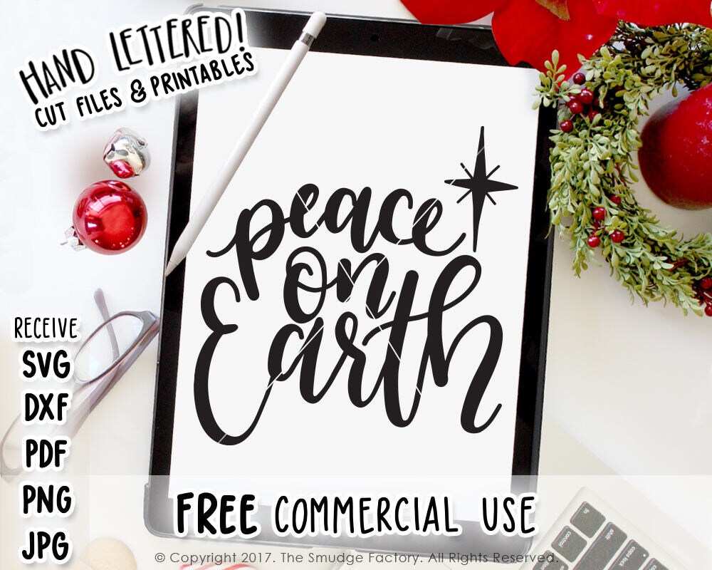Download Peace on Earth SVG Peace Love Joy Christmas Cut File Hand