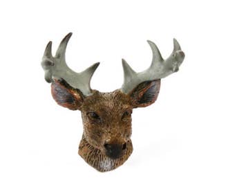 Fairy Garden Dollhouse Miniature Deer Head with Antlers 1:12 Scale