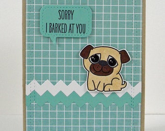 Pug Card, Sorry Pug Card, Sorry Card, Apology Card, Pug Apology Card