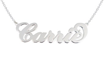 Sterling silver Name Necklace Sterling Silver Any Name Personalized Carrie Necklace 925