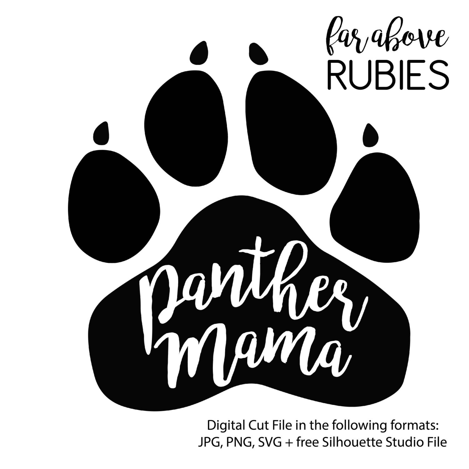 Download Panther Paw Mama School Pride Mascot SVG PNG JPG digital cut