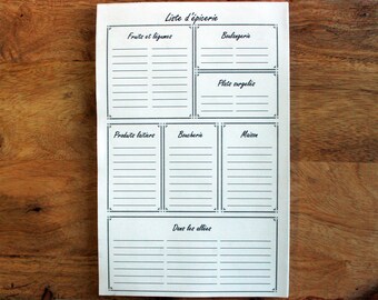 Grocery List, magnetized list, organization, groceries, note pad, planner, stationery, fridge grocery list, magnet list, magnetized list