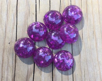 Purple gum drop 12mm earring cabochons - 8 pieces