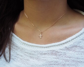 Tiny Hummingbird Necklace, Dainty Rose Gold Hummingbird Necklace, Sterling Silver Hummingbird Necklace, Gold Hummingbird Necklace