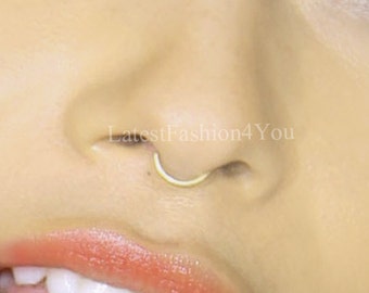 Pianura in acciaio naso d'argento anello - anello setto - setto Hoop - Piercing del setto - setto gioielli, spessore 0,8 mm / 20g e 1mm / 18g
