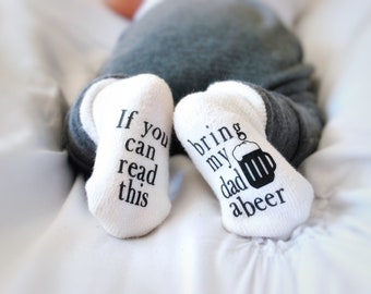 Fathers Day Gift, Baby Shower Gift, Unisex Baby Shower Gift, Baby Socks, Beer Gifts, Baby Gift, Gift for Baby