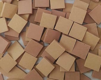 Ceramic mosaic tiles, 17x17 mm (11/16 inch), Matt Peanut