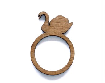 Swan, swan ring, be in love with life, wood ring laser cut, finger ring bird, animal ring, wood jewelry, laser cut jewelry, wooden ring