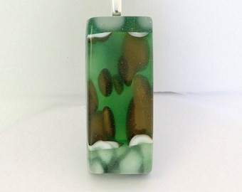 Fused Glass Pendant, Pebble Look, One of a Kind, Wearable Art, Handmade Jewelry