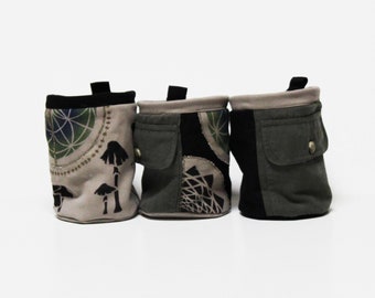 California Earthy Green Rock Climbing Chalk Bag Outside Drawstring