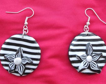 black and white stripes earrings