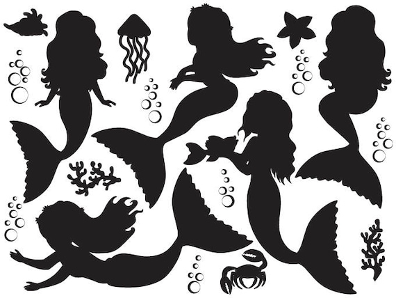 Download Mermaid Silhouette Clipart Vector Mermaid Silhouette