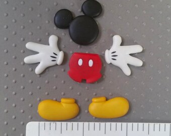 MICKEY mouse MOLD set glove shorts hand ears foot minnie silicone for fondant clay cake decorations soap polymer clay chocolate candy luau