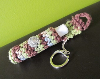 Crochet Keychain Lip Balm Holder - Sour Green Apple