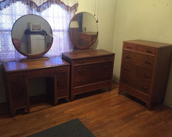 Dresser , chest of drawers and vanity.