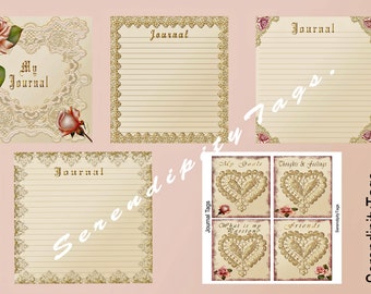 Journal cover, papers and tags.