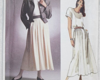 sz 12 Bust 34" Vintage Vogue American Designer Sewing Pattern 1914 by Perry Ellis Jacket Skirt Top 1987