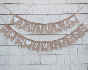 Couples Shower Decorations, Engagement Party Decor, Engagement Party Banner, Future Mr and Mrs, Bridal Shower Banner, Rehearsal Dinner Ideas