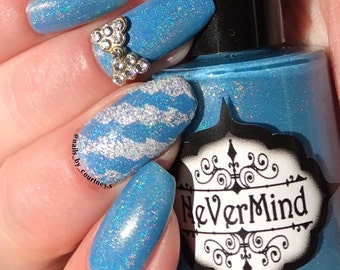 Frozen Moon - Blue Holographic Nail Polish - Light Blue Holo - Winter Solstice Collection