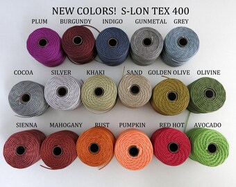S-Lon Tex 400 Beading Cord, Kumihimo, Macrame, Crochet Cord, 0.9mm Diameter, 39 Yard Spool, Choice of Colors