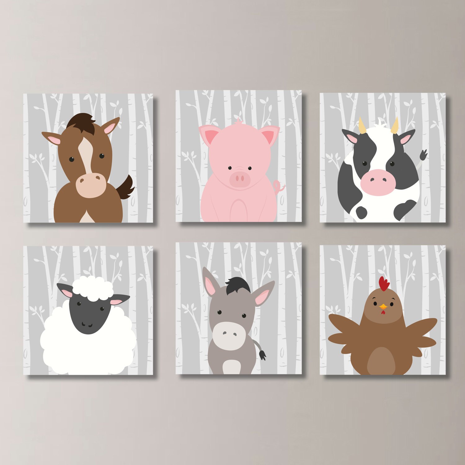 Baby Boy Nursery Art. Farm Animals Nursery Art. Farm Nursery