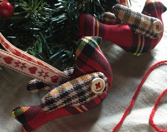 Tartan bird decoration