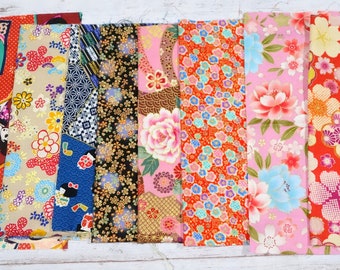 Japanese Fabric Kimono Fabric Scrap 8 pieces sc06
