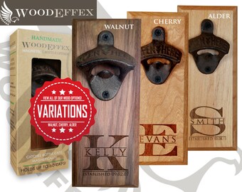 Personalized Bottle Opener Magnetic Cap Catcher - Laser Engraved
