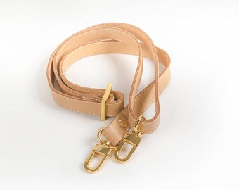 Leather Purse Strap, Louis Vuitton Replacement Strap, Double-sided Tan Leather Purse Strap, Purse Strap 1/2" width
