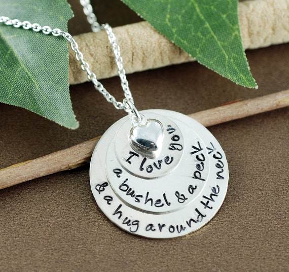 I love you a bushel and a peck Necklace Birthstone Necklace