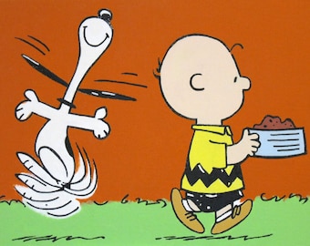 charlie brown and snoopy dancing peanuts comic