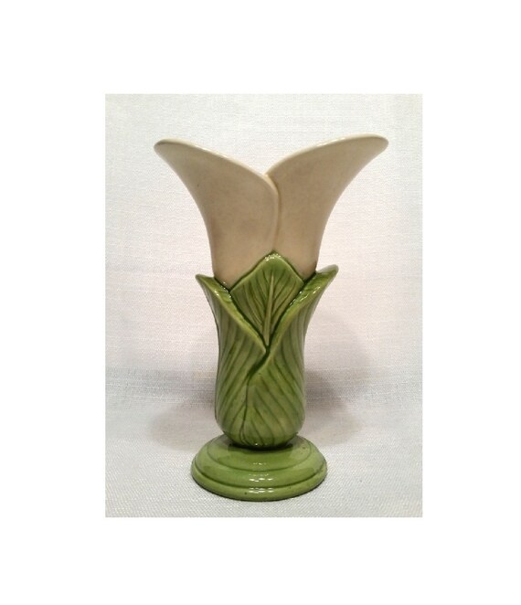 Items similar to Art Deco Vase, Stylized Lily Bud Vase, Easter Lily
