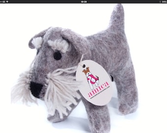 Cute Felt Schnauzer - Hand made.