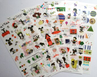 Scandinavia Kawaii Stickers, Korean Planner Stickers, Craft Stickers, Scrapbooking Stickers, Card Embellishment, Seal Sticker, Gift Wrapping