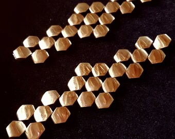 Beautiful pair of ormolu bracelets geometric 60s convertible necklace.