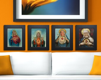 Complete set of 4 Sacred Heart Golden Girls Thank you for being a friend on Upcycled vintage Dictionary page