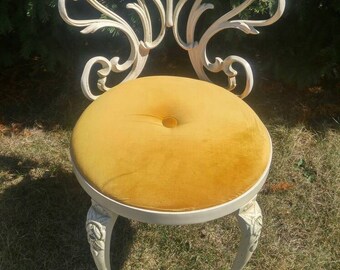 Vintage Kessler Industries Cast Iron Boudoir Chair, Vanity-Make Up Chair