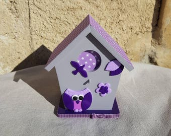 piggy bank birdhouse with OWL (ref TC001)