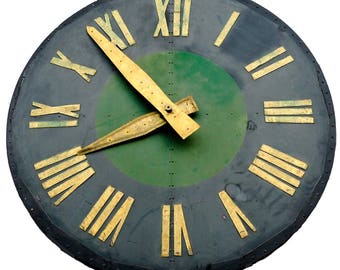 antique church metal clock face, germany ca. 1920