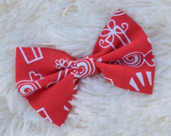 4" Christmas hair bow, alligator clip, holiday hair bow, red bow