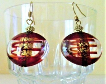 dangle earrings Murano glass beads