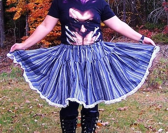 Pin Stripes Gothic Lolita Gray Skirt