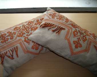 Pillows with hand embroidery